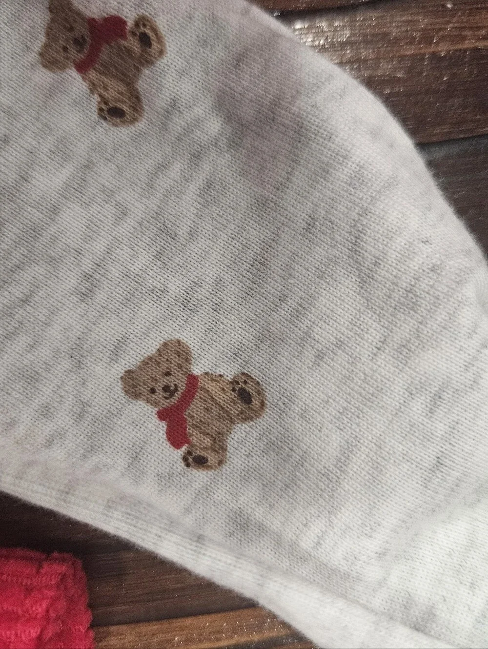 NWT Infant 3-6 Months Red Cord Overalls With Long Sleeve Teddy Bear Shirt
